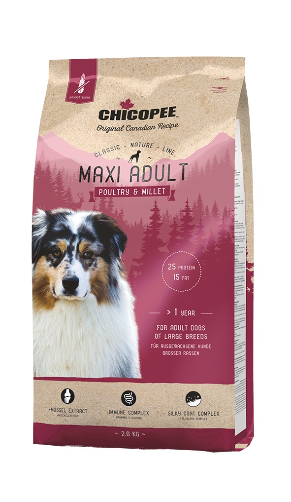 Храна за кучета Chicopee Classic Nature Adult Maxi за едри породи над 18 месеца с птиче и сорго