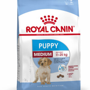 PACKSHOT-PUPPY-MEDIUM_SHN17 СУХА ХРАНА ЗА ПОДРАСТВАЩИ КУЧЕНЦА от 2- до 12-месечна възраст ROYAL CANIN® MEDIUM PUPPY