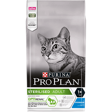 PURINA® PRO PLAN® STERILISED с OPTIRENAL®, богата на заек