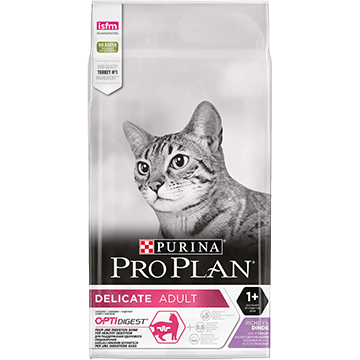 PURINA® PRO PLAN® DELICATE с OPTIRENAL®, богата на пуйка