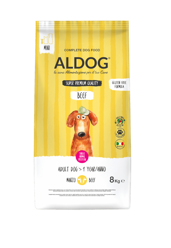 Aldog Beef Mini - безглутенова, суперпремиум формула с телешко и ориз