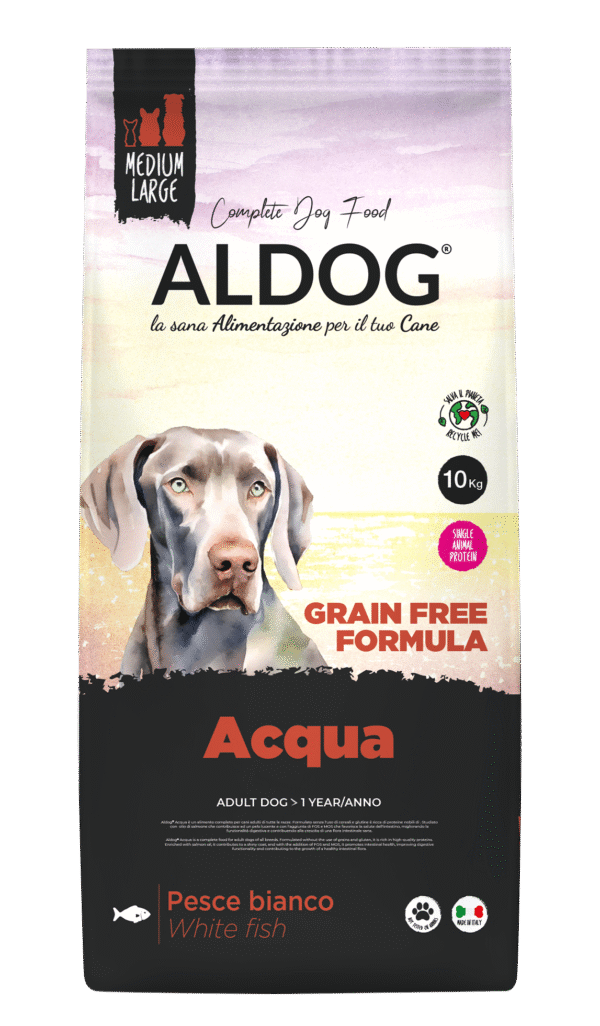 Aldog Grain Free Adult Medium/Large ACQUA - беззърнена храна с бяла риба
