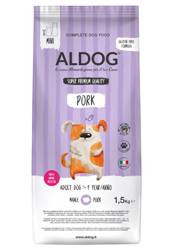 Aldog Pork Mini - безглутенова, суперпремиум формула със свинско и ориз