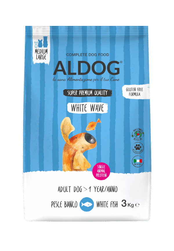 Aldog White Wave Medium/Large - безглутенова, суперпремиум формула с бяла риба и ориз