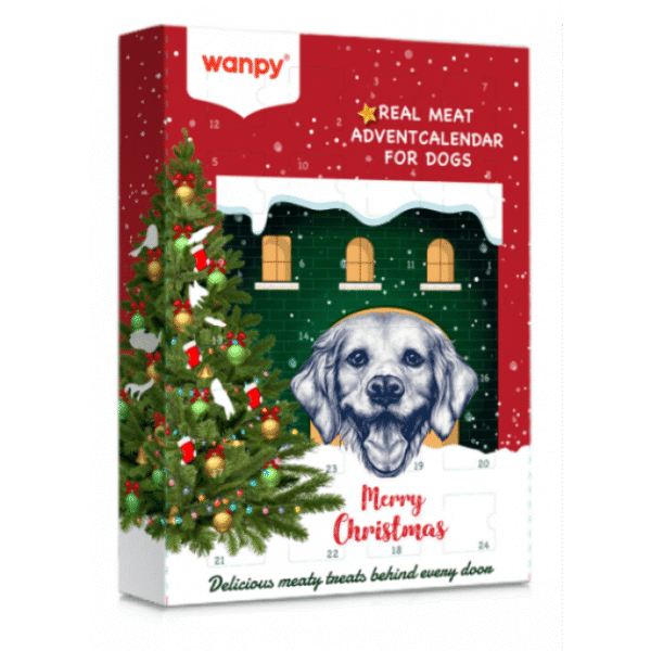 Wanpy Christmas Calendar 150 г - коледен календар за кучета с лакомства асорти с пилешко, говеждо, патица